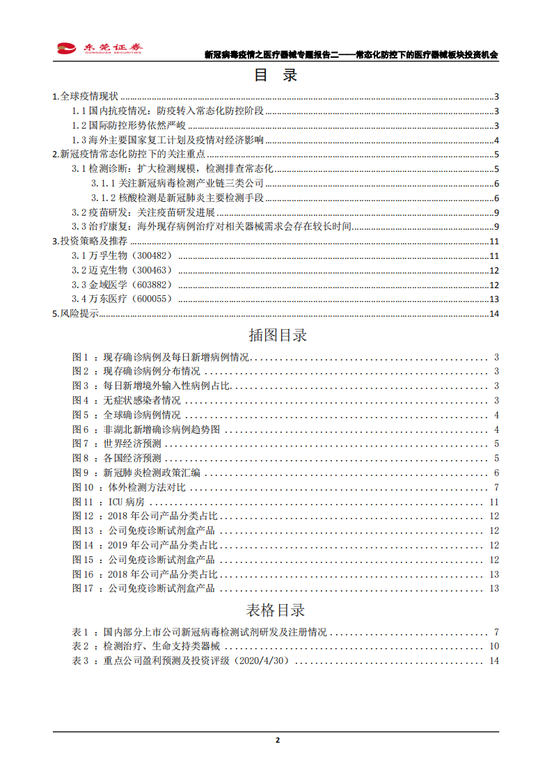 医药生物行业新冠病毒疫情之医疗器械专题报告二：常态化防控下的医疗器械板块投资机会-200506.pdf 第2页