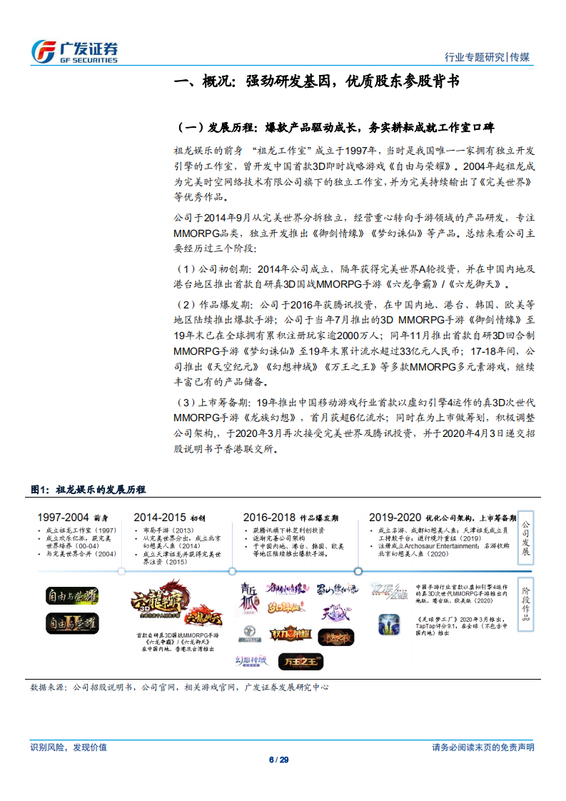 传媒行业：广视角、祖龙娱乐，背靠腾讯、完美，精品MMORPG驱动成长-200515.pdf 第6页