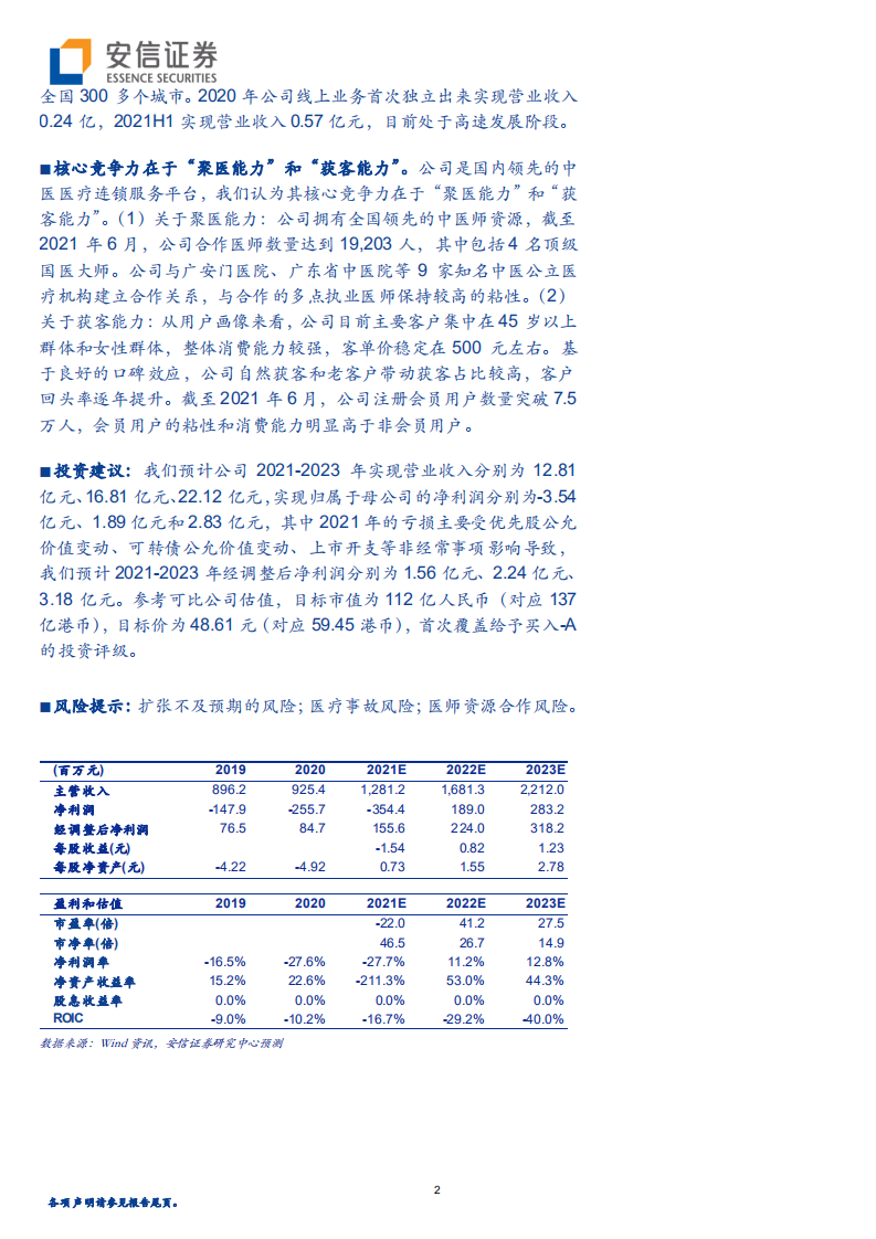 固生堂-国内领先的中医医疗连锁服务平台，&ldquo;聚医能力&rdquo;和&ldquo;获客能力&rdquo;突出-20220110.pdf 第2页