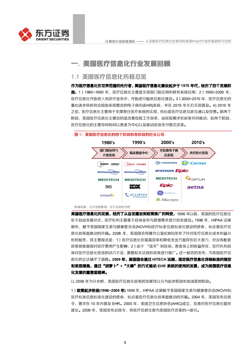 计算机行业：从美国医疗信息化发展历程看国内HIT行业发展趋势与空间-191018.pdf 第5页