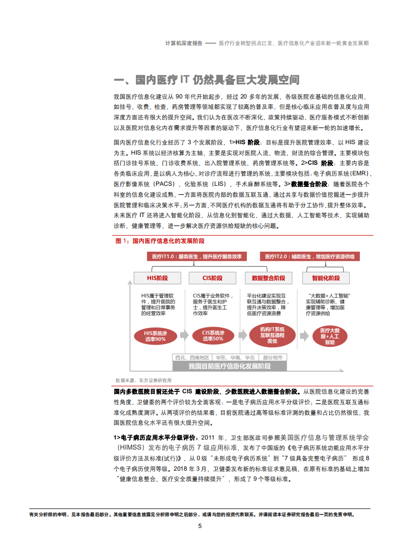 计算机行业：医疗行业转型拐点已至，医疗信息化产业迎来新一轮黄金发展期-181016.pdf 第5页