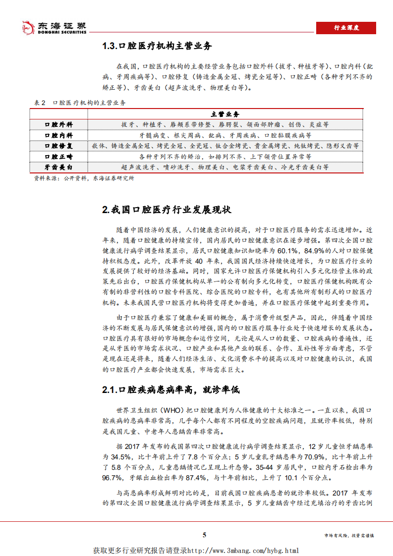 口腔医疗服务行业深度报告：市场需求持续上升，品牌连锁快速扩张-190315.pdf 第5页