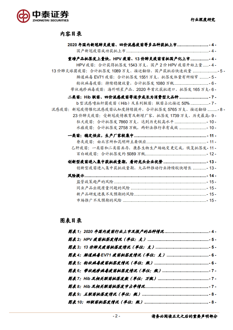 2020年疫苗行业及批签发总结：大品种时代，HPV疫苗、13价肺炎疫苗首批国产化上市-20210105.pdf 第2页
