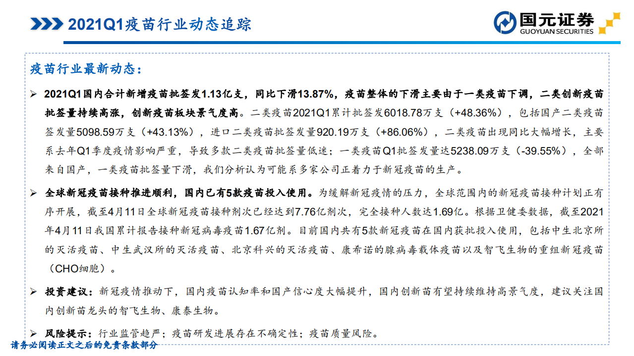 2021年一季度疫苗行业批签发数据跟踪.pdf 第2页