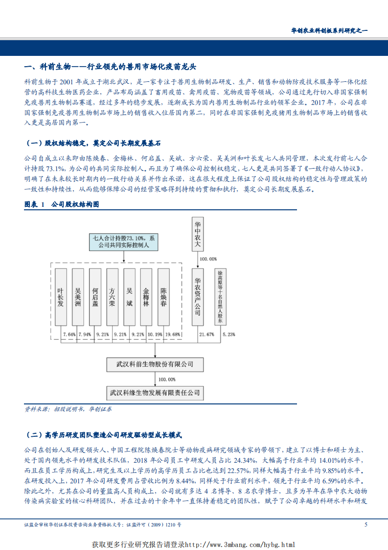 动物保健行业农业科创版系列研究之一：科前生物，猪用市场化疫苗领军企业-190422.pdf 第5页