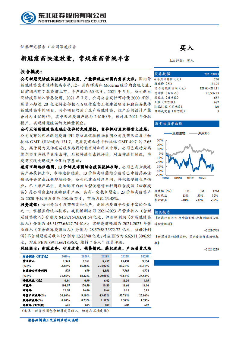 康泰生物-新冠疫苗快速放量，常规疫苗管线丰富-210816.pdf 第1页