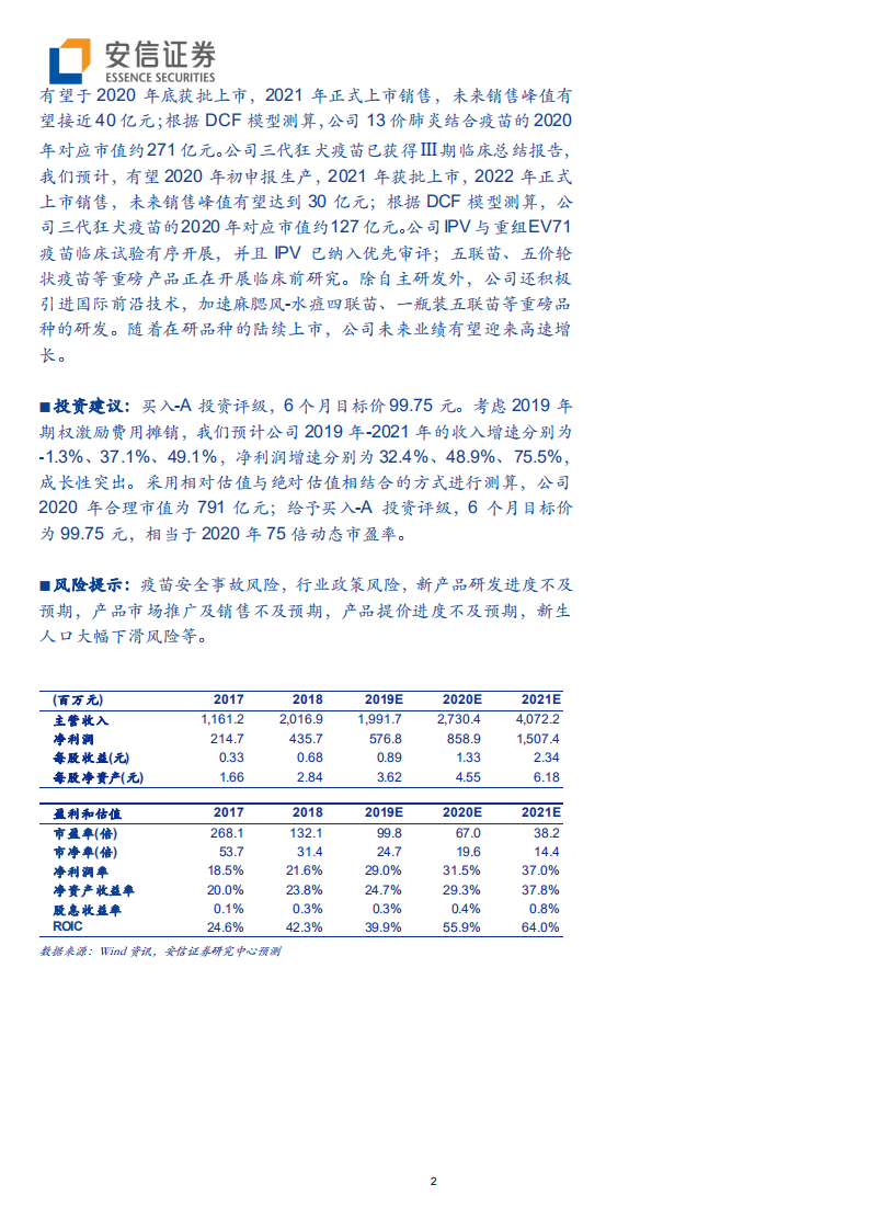 康泰生物-国内疫苗行业研发翘楚，重磅品种助力业绩腾飞-200115.pdf 第2页