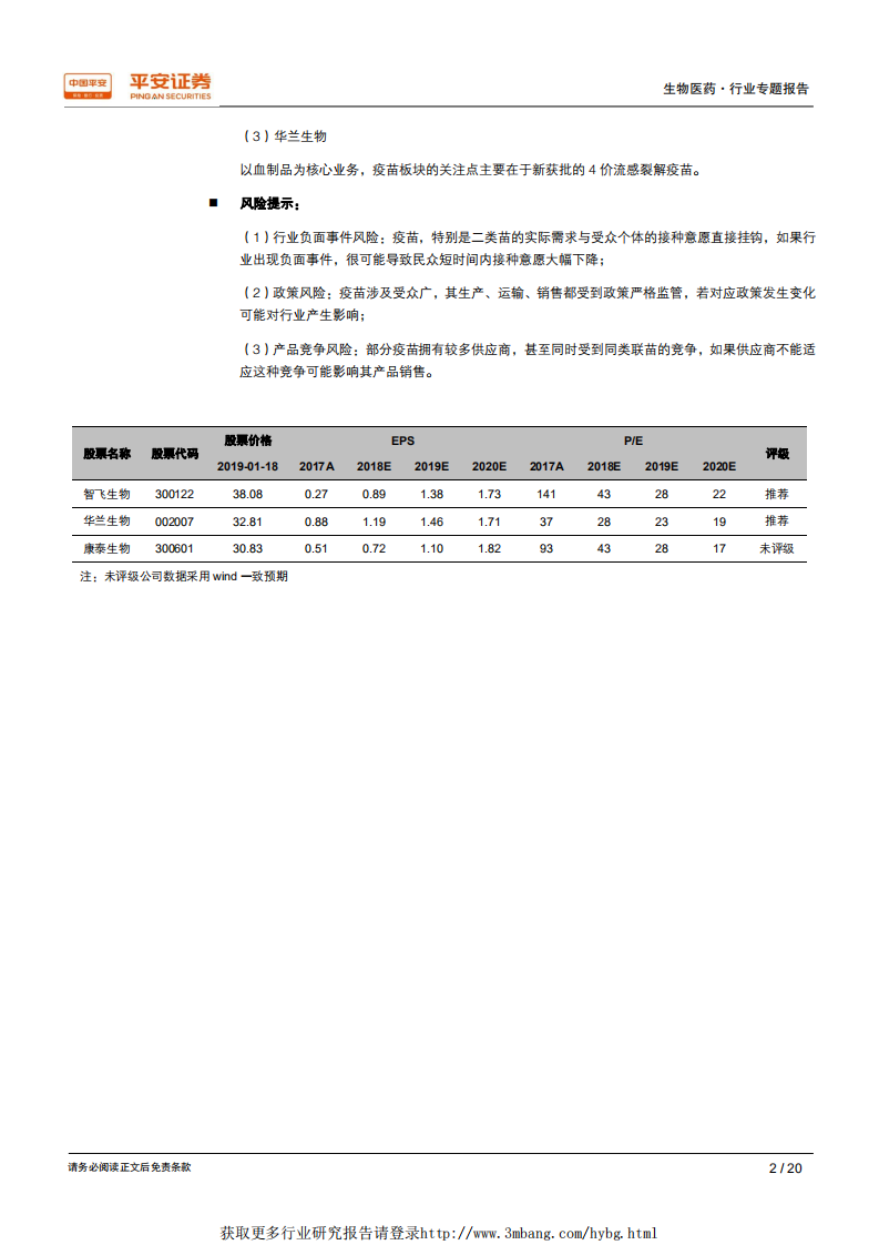 生物医药行业专题报告：重点疫苗批签发数据，总体稳定，结构升级持续中-190121.pdf 第2页