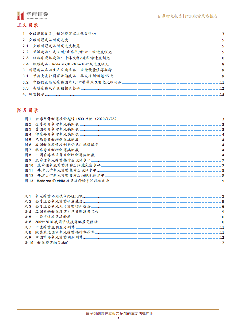 医疗行业新冠疫苗专题系列报告1：新冠疫苗研发迅速推进，利润空间达百亿级-20200725.pdf 第2页