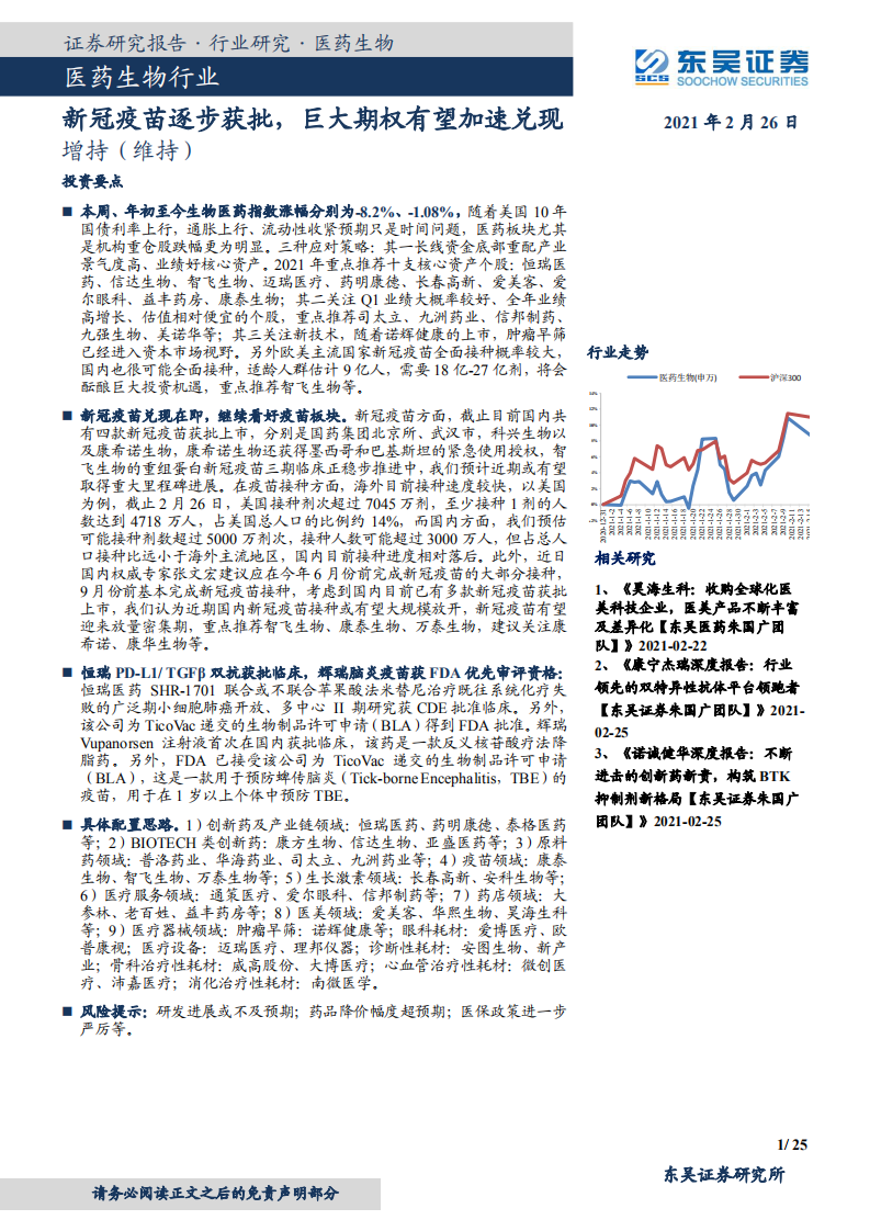 医药生物行业：新冠疫苗逐步获批，巨大期权有望加速兑现-210226.pdf 第1页