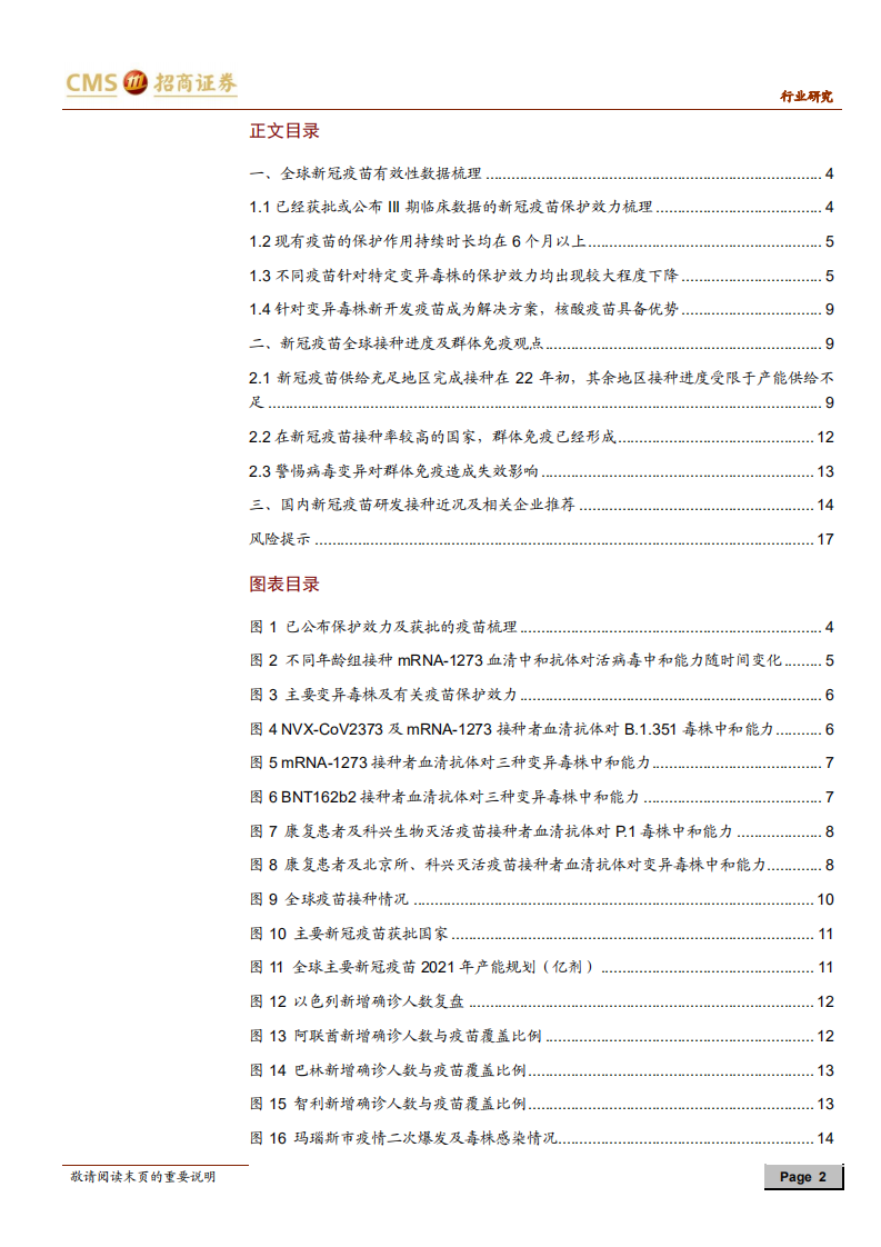 医药生物行业新冠疫苗系列跟踪报告：疫苗有效性数据更新、接种进度及群体免疫观点-210510.pdf 第2页