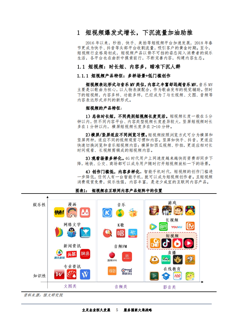视频行业系列报告：短视频，后起之秀成为新风口，差异化产品矩阵初成-180817.pdf 第5页