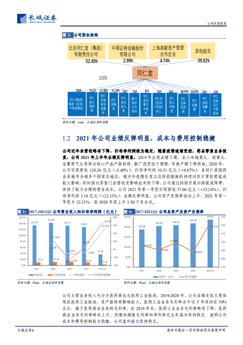 同仁堂-公司深度报告：国企混改可期、聚焦大单品提升盈利能力-210818.pdf 第6页