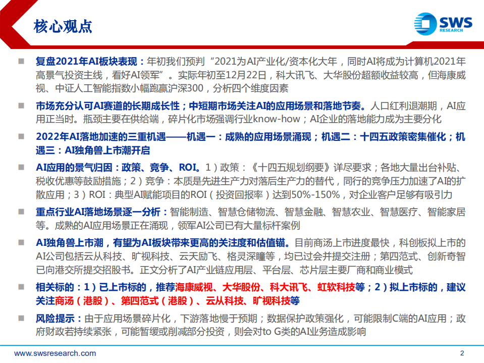 2022AI行业投资策略：AI落地加速的三重机遇-211224.pdf 第2页