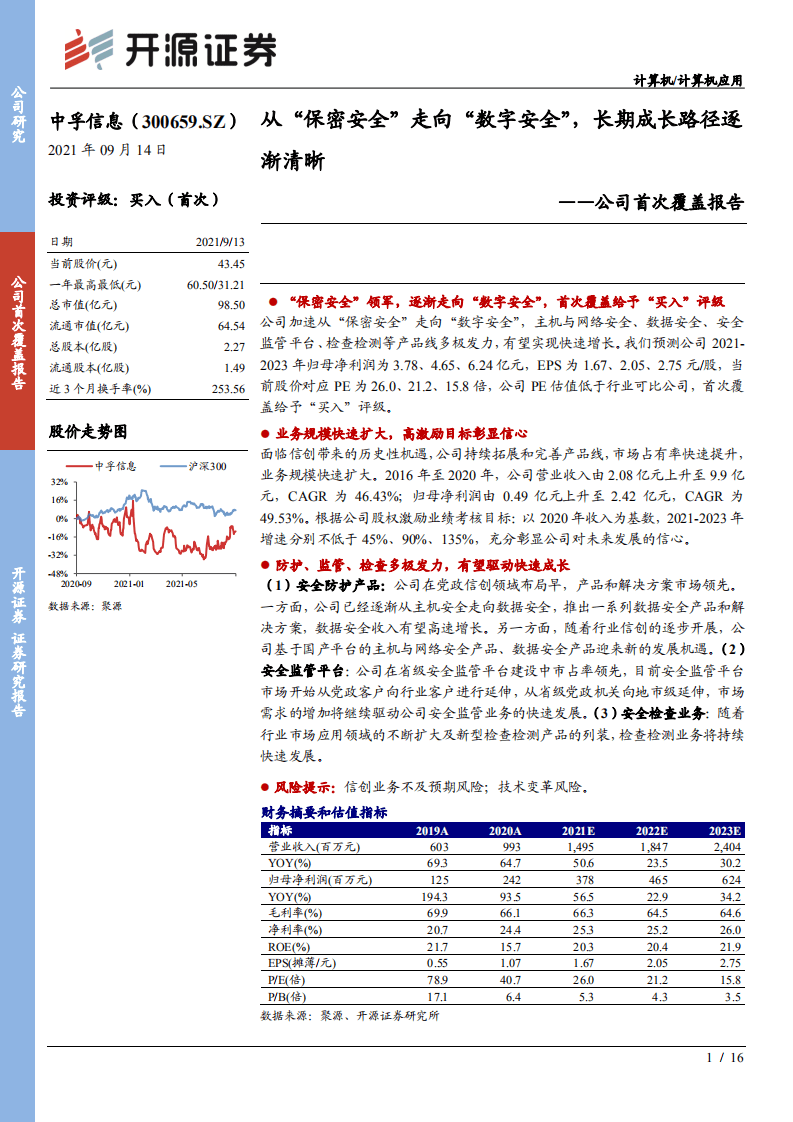 中孚信息-公司首次覆盖报告：从&ldquo;保密安全&rdquo;走向&ldquo;数字安全&rdquo;，长期成长路径逐渐清晰-210914.pdf 第1页