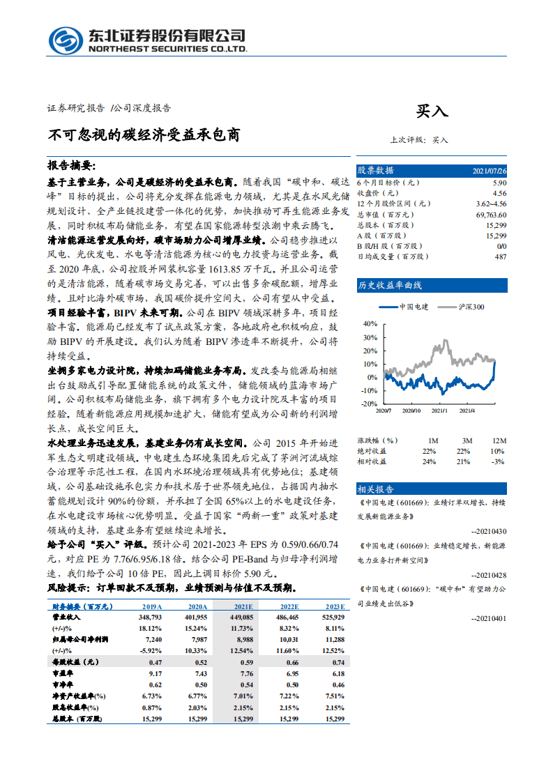 中国电建-不可忽视的碳经济受益承包商-210727.pdf 第1页