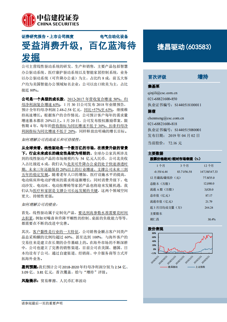 捷昌驱动：受益消费升级，百亿蓝海待发掘.pdf 第1页