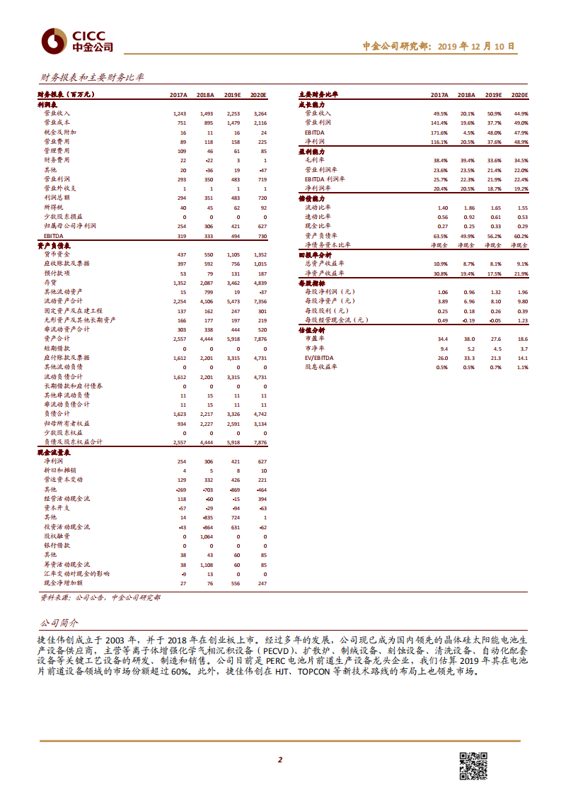 捷佳伟创-PERC电池片设备龙头，HJT等新技术设备先锋-191210.pdf 第2页