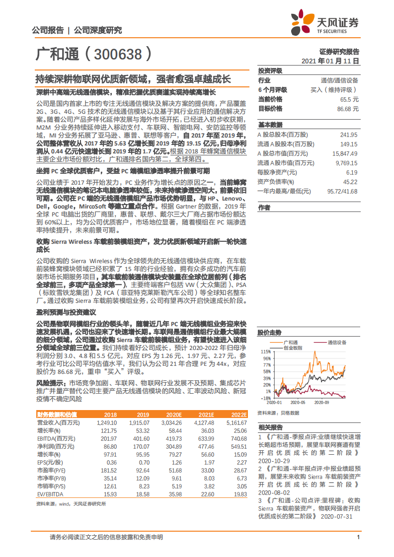 广和通-持续深耕物联网优质新领域，强者愈强卓越成长-210111.pdf 第1页