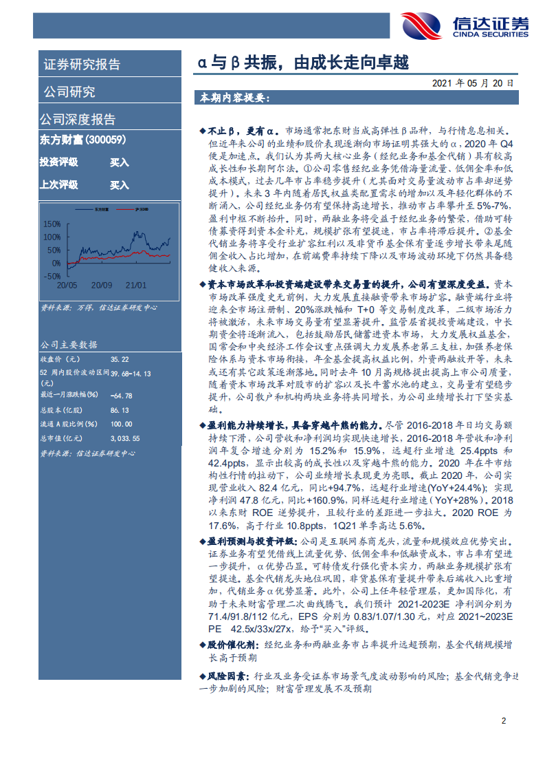 东方财富-公司深度报告：&alpha;与&beta;共振，由成长走向卓越-210520.pdf 第2页
