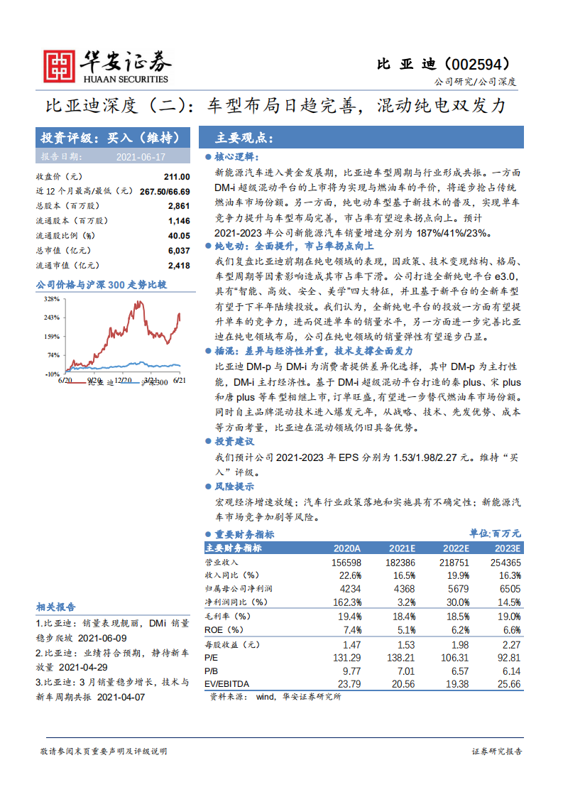 比亚迪-深度（二）：车型布局日趋完善，混动纯电双发力-210617.pdf 第1页