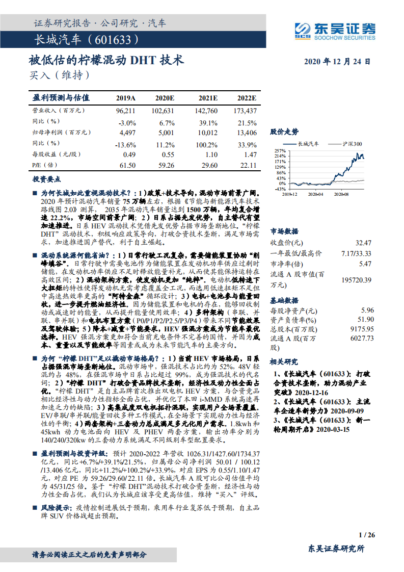 长城汽车-被低估的柠檬混动DHT技术-20201224.pdf 第1页