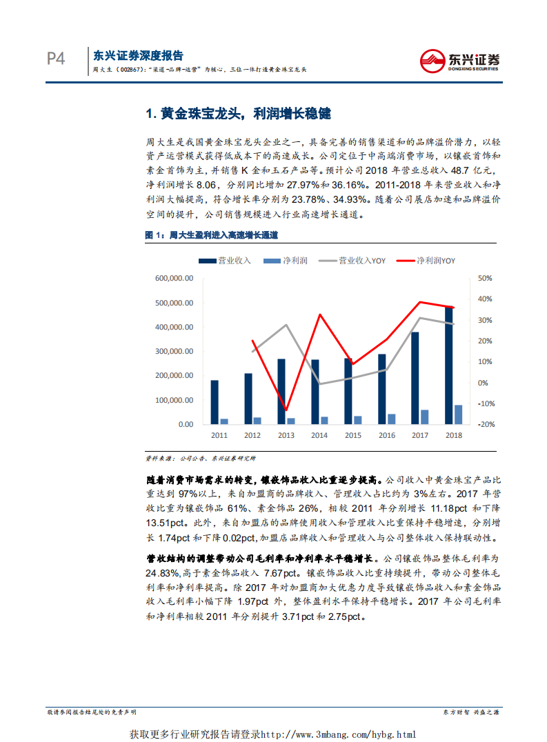 周大生深度报告：&ldquo;渠道~品牌~运营&rdquo;为核心，三位一体打造黄金珠宝龙头-190307.pdf 第4页