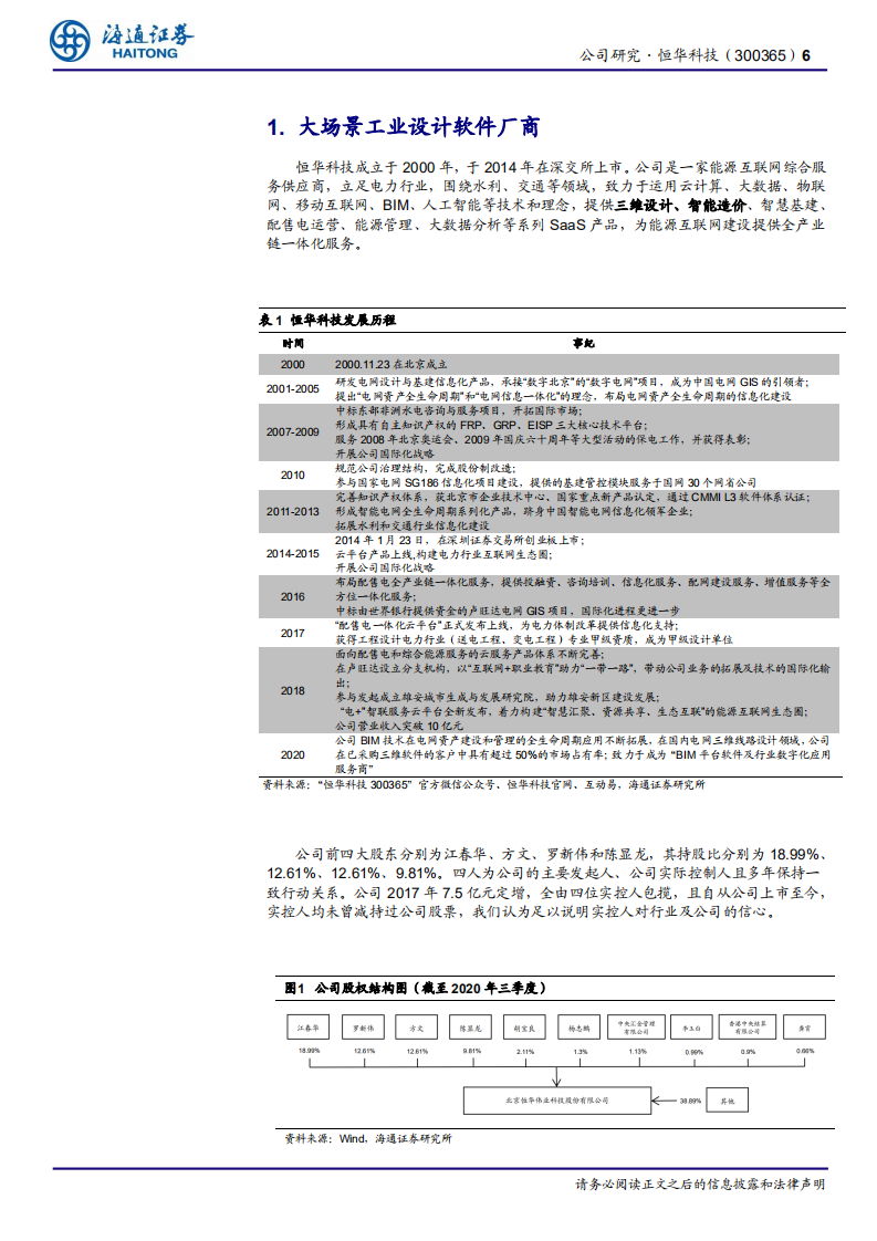 恒华科技-公司深度报告：大场景工业设计软件厂商-210207.pdf 第6页