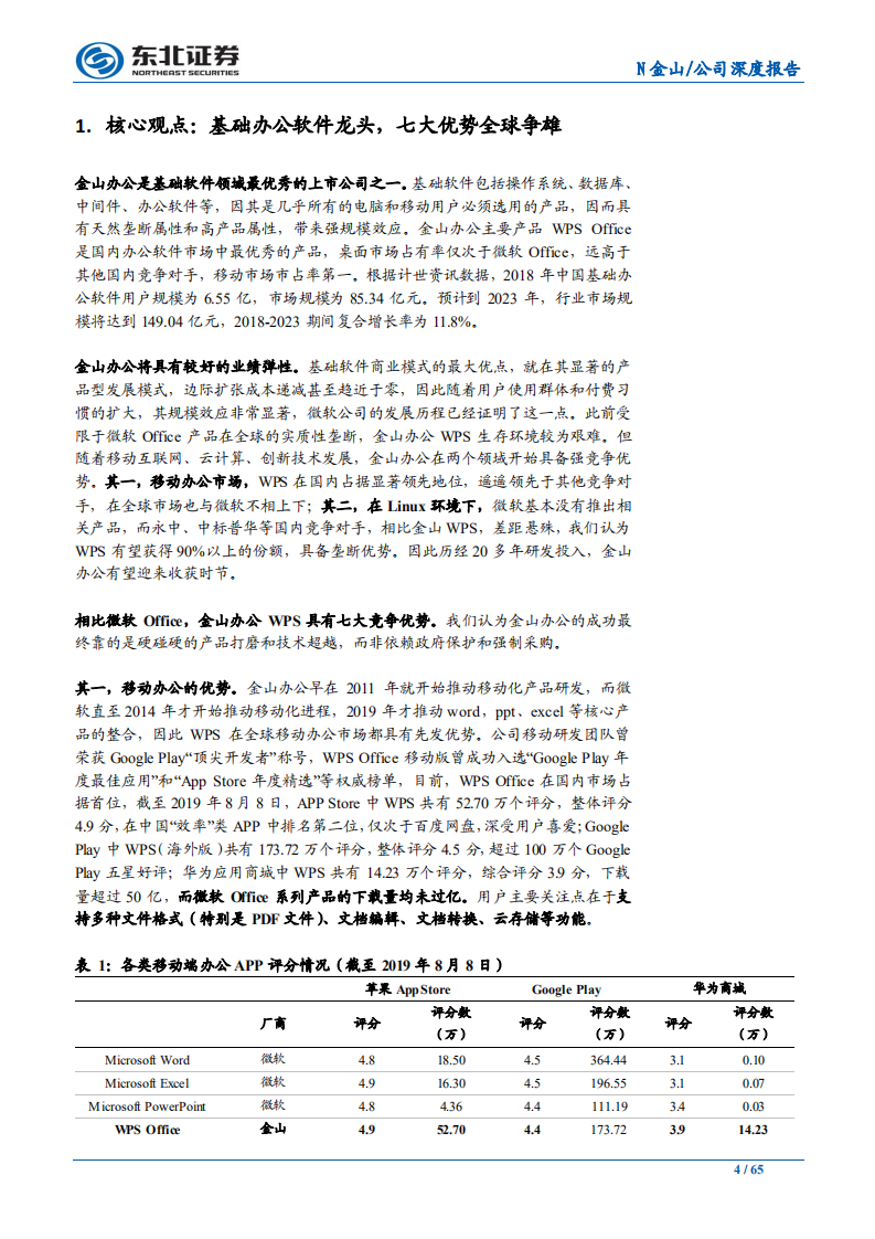金山办公-国产基础办公软件龙头，七大优势全球争雄-191118.pdf 第4页