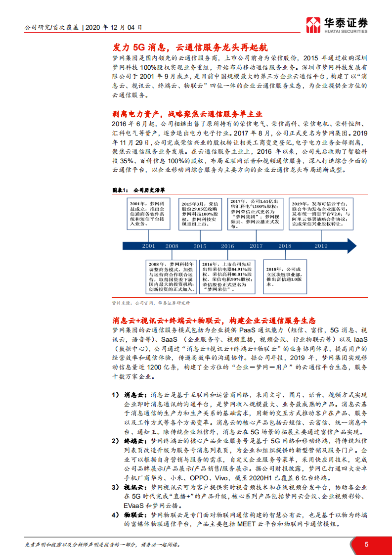 梦网集团-5G消息先行者，云通信龙头再起航-20201204.pdf 第5页