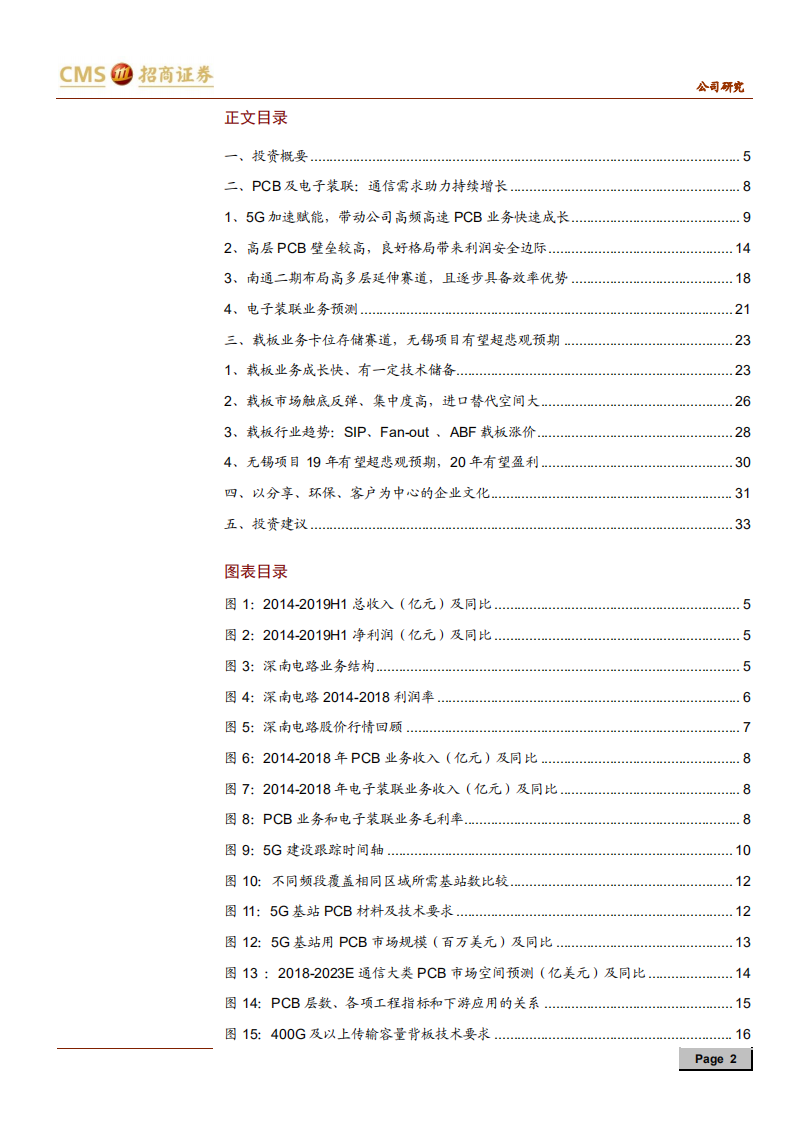 深南电路-5G通信和封装基板双引擎驱动高成长-190829.pdf 第2页