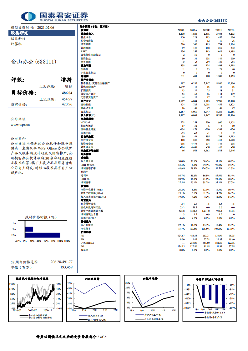 金山办公-协作办公大幕初启，成长空间再次突破-210206.pdf 第2页