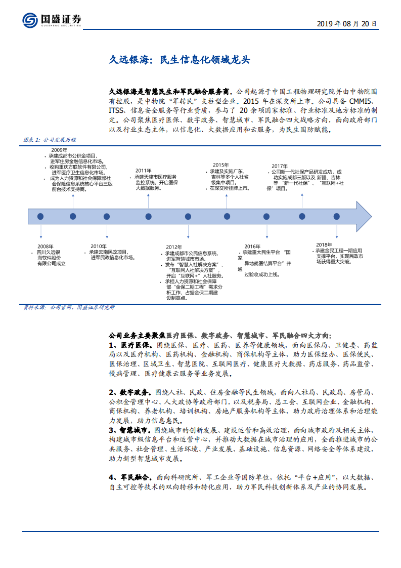 久远银海-民生信息化龙头受益医保TI建设潮，卡位控费升级商业模式-190820.pdf 第4页