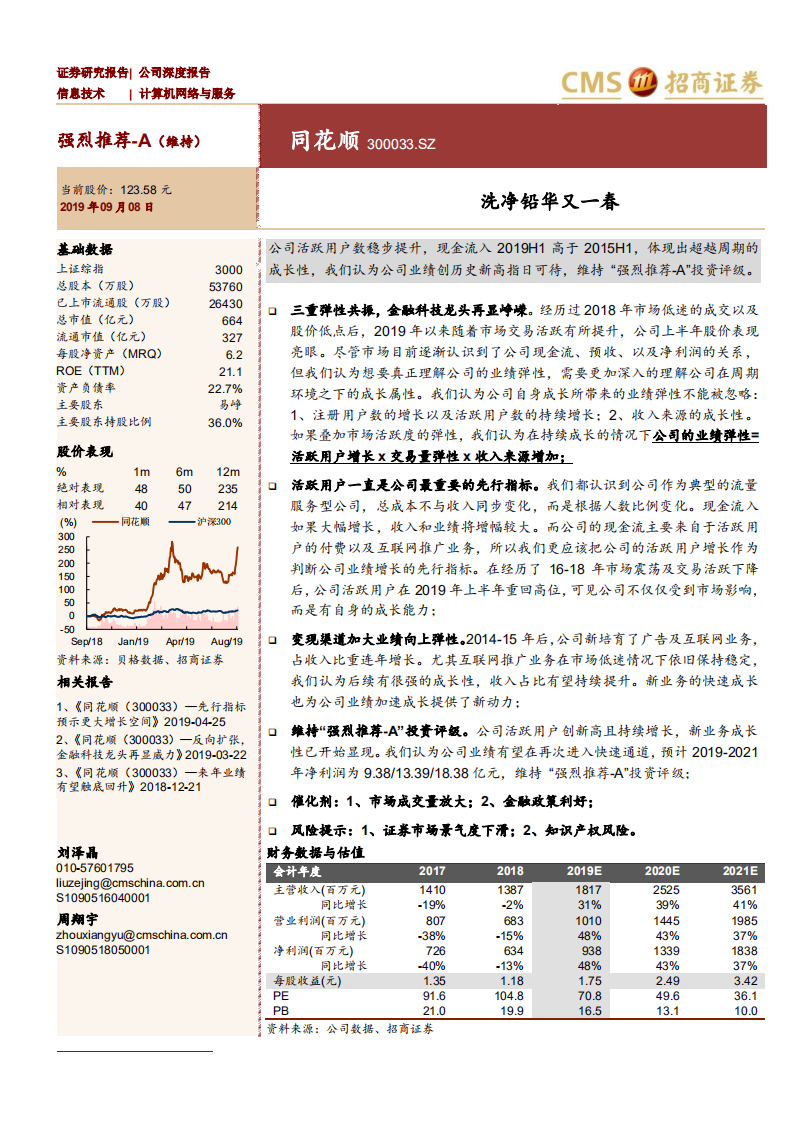 同花顺-洗净铅华又一春-190908.pdf 第1页