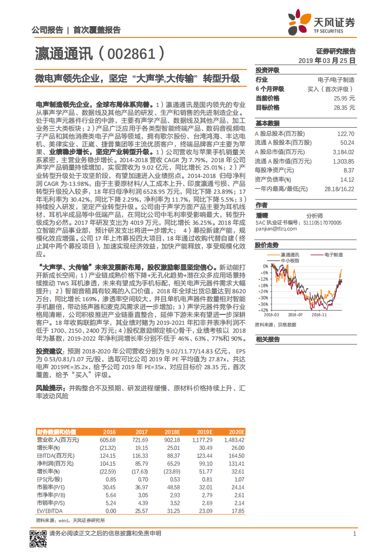 瀛通通讯：微电声领先企业，坚定“大声学，大传输”转型升级.pdf 第1页