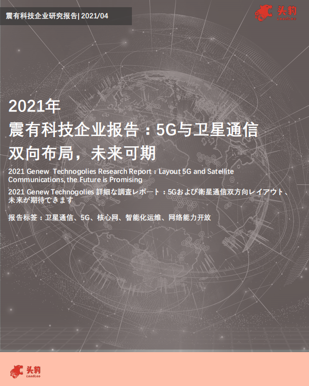 震有科技2021年震有科技企业报告：5G与卫星通信双向布局，未来可期-210430.pdf 第1页