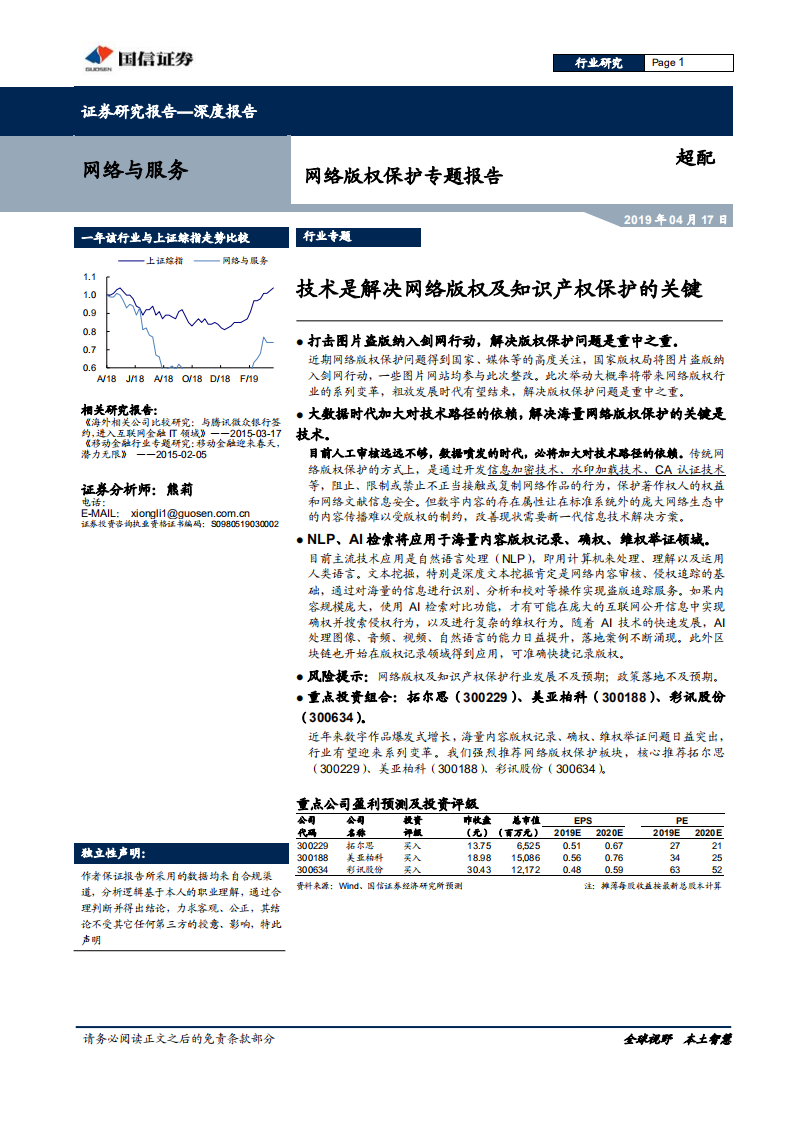 网络版权保护专题报告：技术是解决网络版权及知识产权保护的关键.pdf 第1页