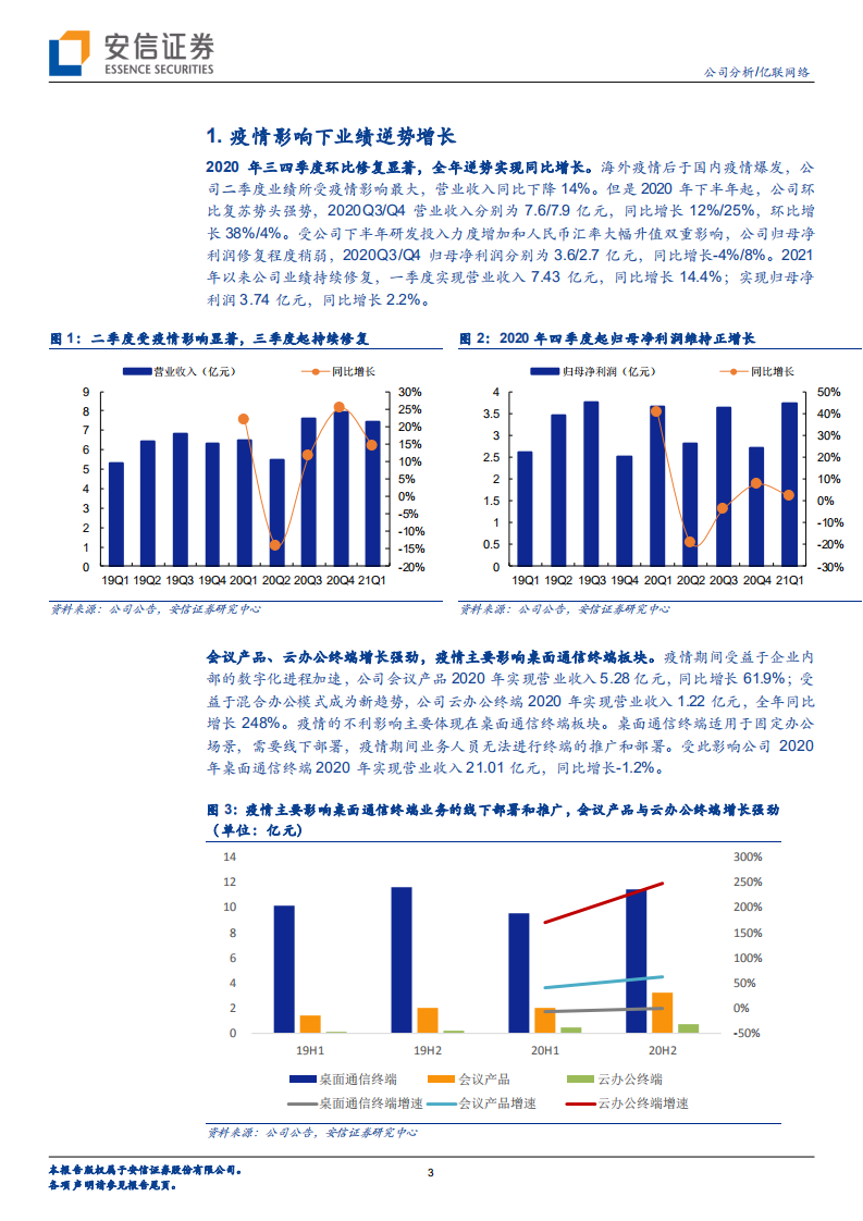 亿联网络-疫情之下逆势增长，重研发促产品结构优化升级-210511.pdf 第3页