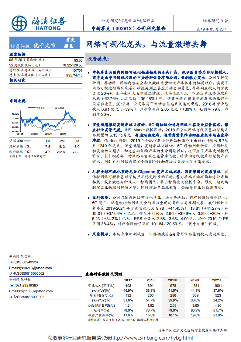 中新赛克-公司研究报告：网络可视化龙头，与流量激增共舞-190520.pdf 第1页