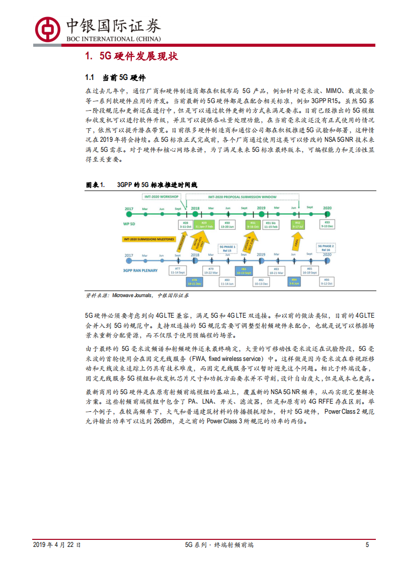 5G系列终端射频前端：5G终端商用序幕拉开，射频前端或将腾飞.pdf 第5页