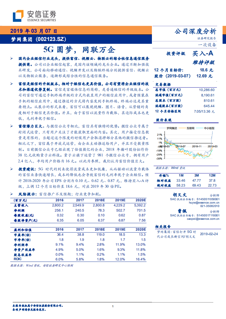 梦网集团：5G圆梦，网联万企.pdf 第1页
