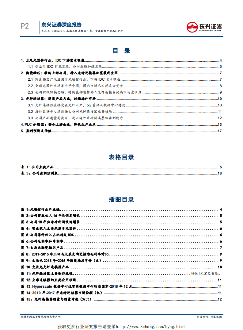 太辰光-公司深度：高端光纤连接器厂商，受益数据中心5G建设-190218.pdf 第2页