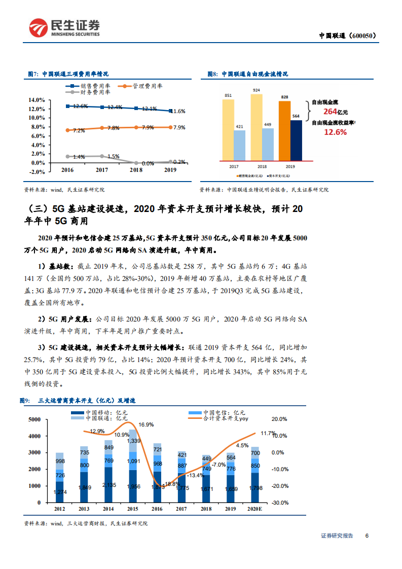 中国联通-2019年年报点评：产业互联网创新增长，共建共享改善效率，开启5G时代新征程-200325.pdf 第6页