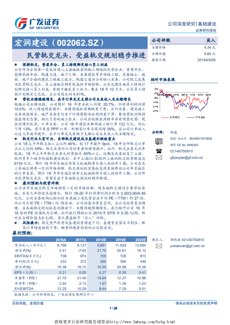宏润建设-民营轨交龙头，受益轨交规划稳步推进-190305.pdf 第1页