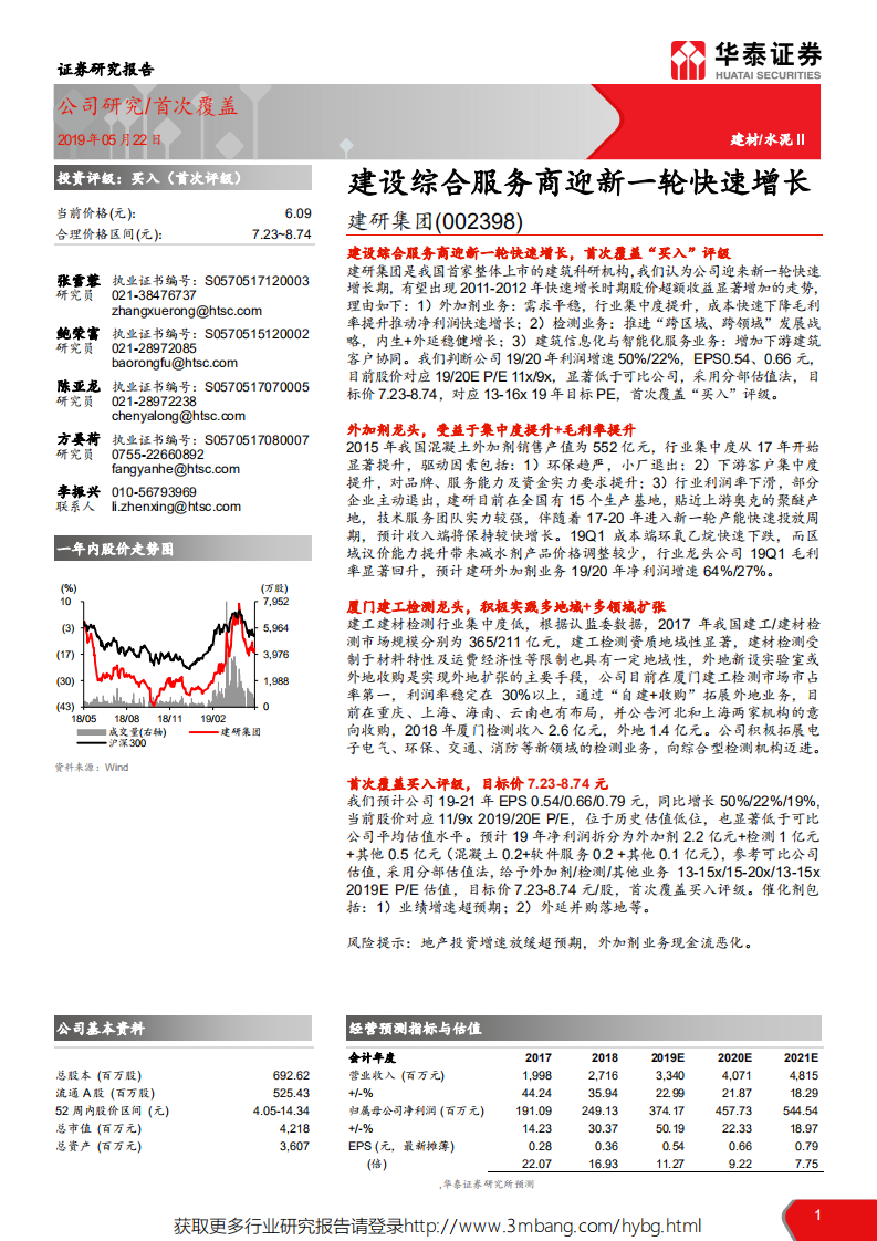 建研集团-建设综合服务商迎新一轮快速增长-190522.pdf 第1页