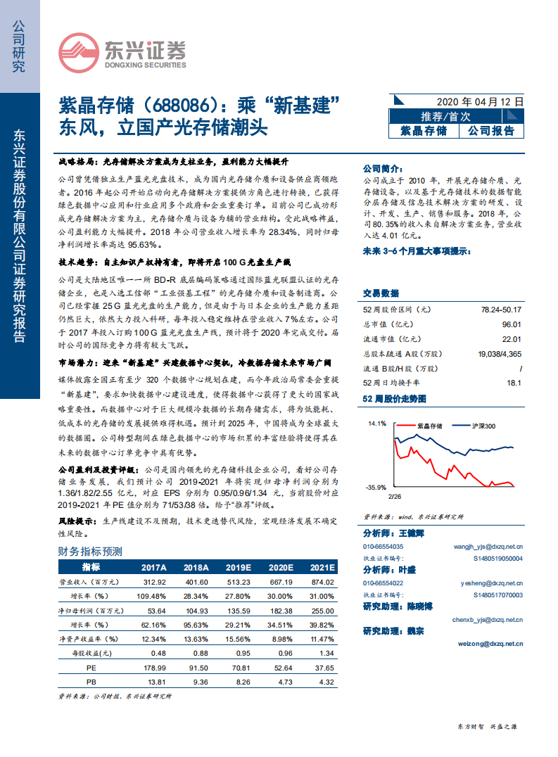 紫晶存储-乘&ldquo;新基建&rdquo;东风，立国产光存储潮头-200412.pdf 第1页