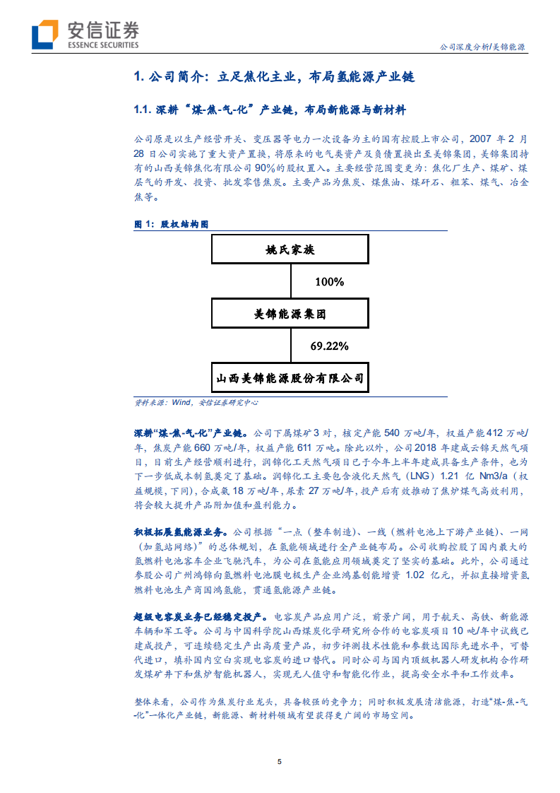 美锦能源-煤焦化产业成熟，氢能源产业链完整-191023.pdf 第5页