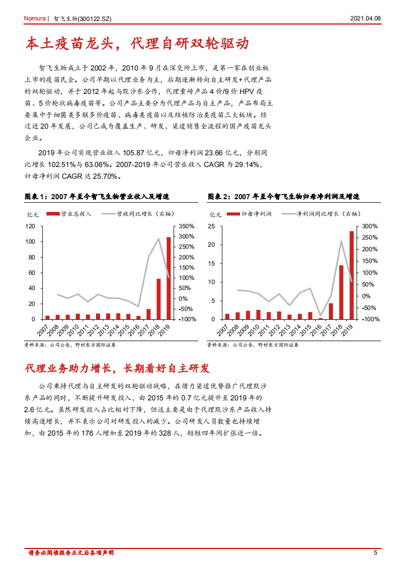 智飞生物-首次覆盖报告：自研代理双驱，疫苗龙头未来可期-210408.pdf 第5页