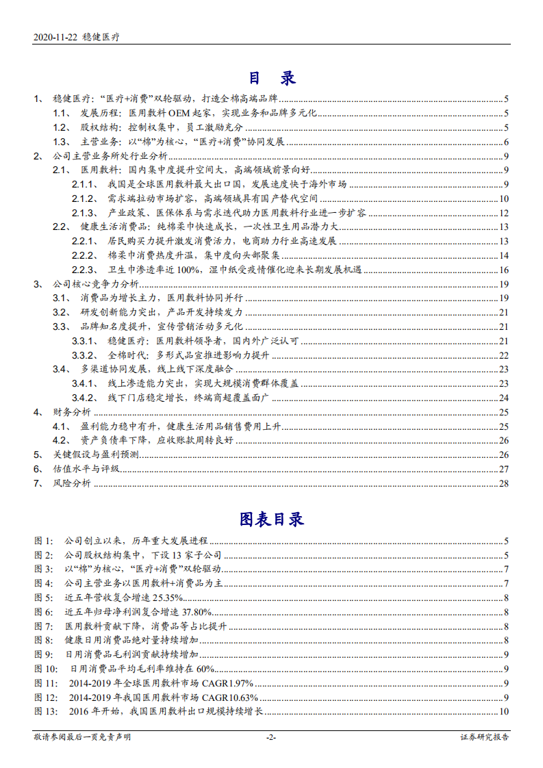 2020年稳健医疗企业&ldquo;医疗+消费&rdquo;协同发展，打造全棉高端品牌深度研究报告.pdf 第1页