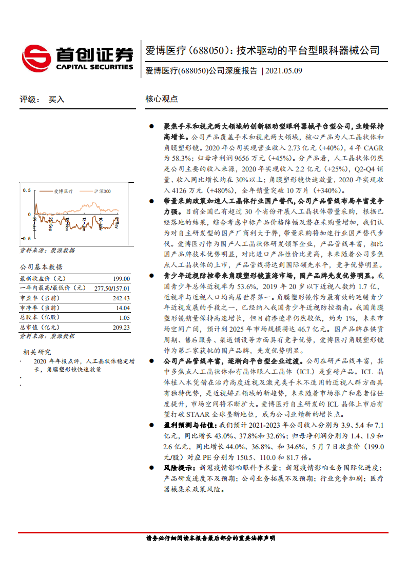 爱博医疗-公司深度报告：技术驱动的平台型眼科器械公司-210509.pdf 第1页